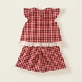 thumbnail image 4 of Futezty Girls Summer Outfits, 4th of July Baby Girl Outfits 2pcs Kid Girl Bowknot Design Sleeveless Tee and Floral Print Leggings Shorts Set, 4 of 5