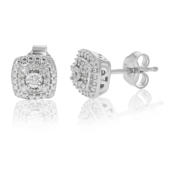 Vir Jewels 1/10 CTTW Lab Grown Diamond Composite Earrings in Sterling Silver With Push Backs For Women