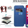 thumbnail image 5 of for iPhone 15 Wallet Case with RFID Blocking Credit Card Holder,Compatible with MagSafe,PU Leather Flip Kickstand Shockproof Cover Women Men for iPhone 15 Phone case,Royalblue, 5 of 8