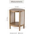 thumbnail image 2 of COZAYH Modern Farmhouse Round End Table with Solid Fir Wood Legs, Fluted White Panels Accent Side Table with Open Shelf for Living Room, Bedroom, Small Spaces, Bedside Table, White and Natural Wood, 2 of 8