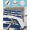 thumbnail image 4 of Quilts Full Size, Navy Blue Anchor Soft Comforter Bedding Set for Bed, Nautical Summer Beach Coastal Ocean Lightweight Quilted Bedspread with Pillow Cover(2 Pieces) for All Season, 78x90 Inch, 4 of 6