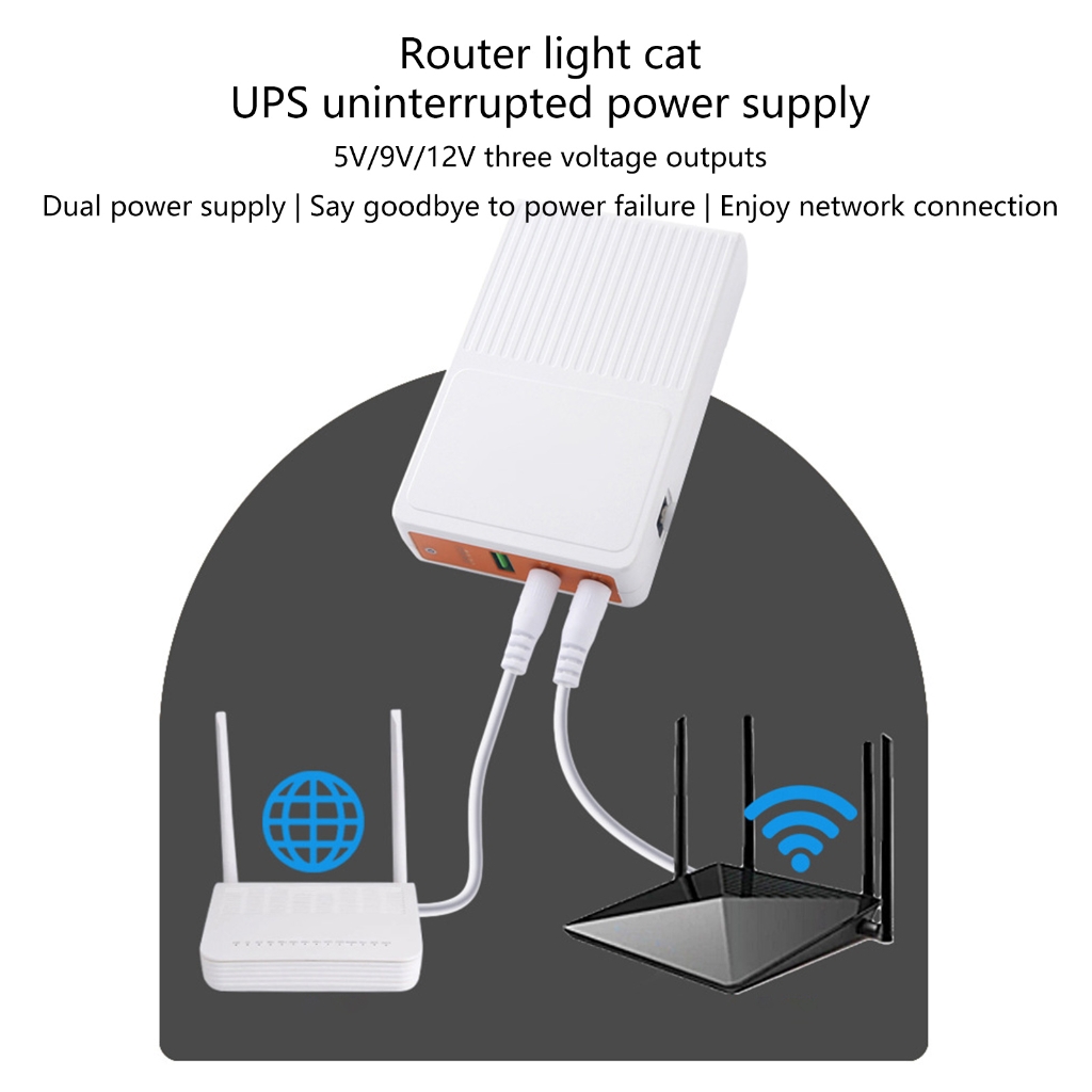 AOOOWER UPS Battery Backup Power 5V 9V 12V 10400mAh Uninterruptible Power Supply