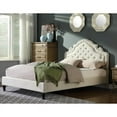 thumbnail image 3 of Best Master Furniture Theresa Linen Fabric King Bed with Nailhead Trim in Gray, 3 of 5