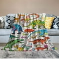 thumbnail image 2 of JEUXUS  Alphabet Dinosaur Throw Blanket for Boys, Dinosaur Blanket for Toddler Boys Kids Warm Throw Blanket Dinosaur for Dinosaur Fans, 2 of 6