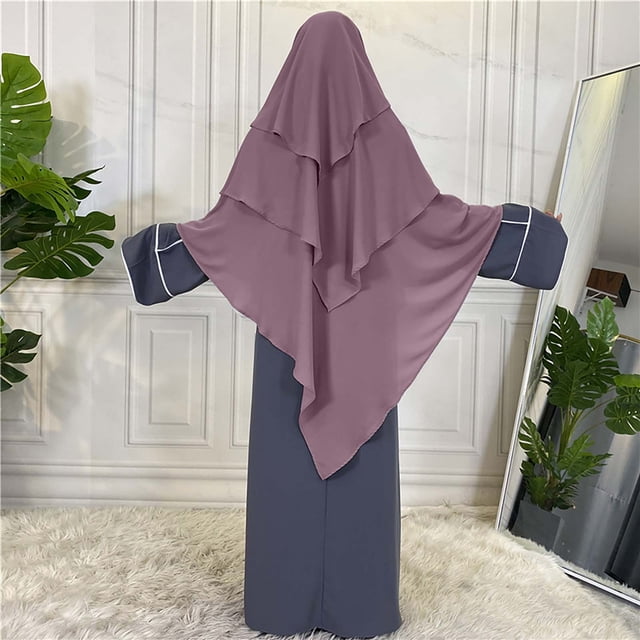 Women's Solid Color Crinkled Hat With Muslim Ethnic Hijab