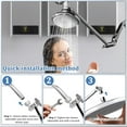 thumbnail image 4 of chalian Rain Shower Head Extension 12 Inch Adjustable Rain Shower Head Extension Arm Stainless Steel Shower Head Holder G1/2 Universal Connector Compatible (Chrome Finish), 4 of 7