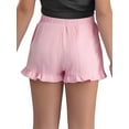 thumbnail image 2 of Haitryli Kids Girls Summer Casual Beach Shorts Solid Color Ruffled Hem Elastic Waist Lightweight Shorts Bottoms Pink 3-4, 2 of 7