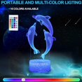 thumbnail image 4 of Luz nocturna 3d de la serie Dolphin, lámpara de mesa con control remoto táctil colorido degradado, 4 of 5
