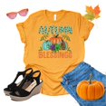 thumbnail image 4 of Autumn Blessings Shirt Pumpkins Hayrides Falling Leaves Shirt Women (Yellow, Small), 4 of 6