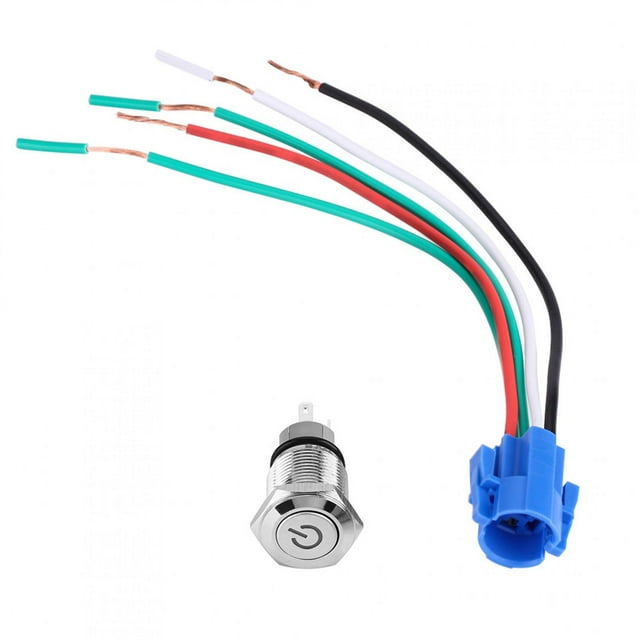 Interrupteur en Métal, 16mm 12V Bleu LED Métal Interrupteur Bleu LED Interrupteur Élégant et Moderne