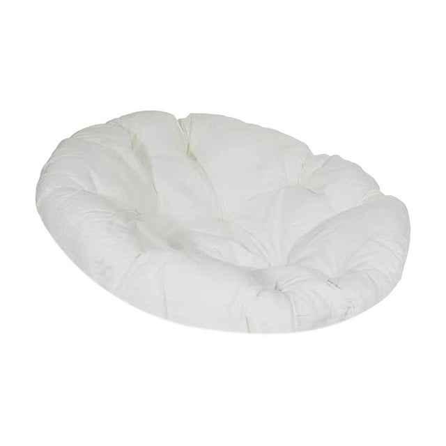 Cojín acolchado para asiento, cojín para silla con forma de huevo, cojín para silla colgante, tela suave, cojín grueso para silla de Patio, diámetro Blanco