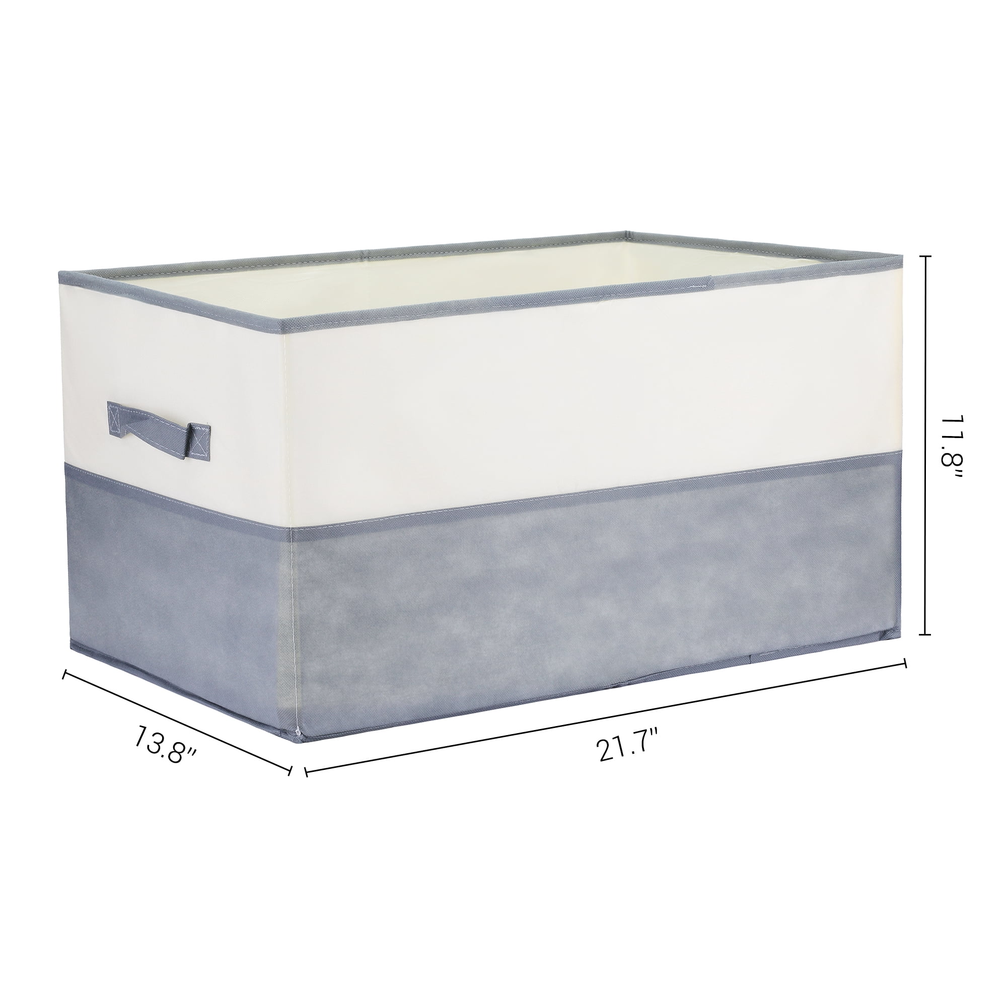 Unique Bargains Fabric Storage Cube Storage Bin Storage Basket Grey 21.7*13.8*12in
