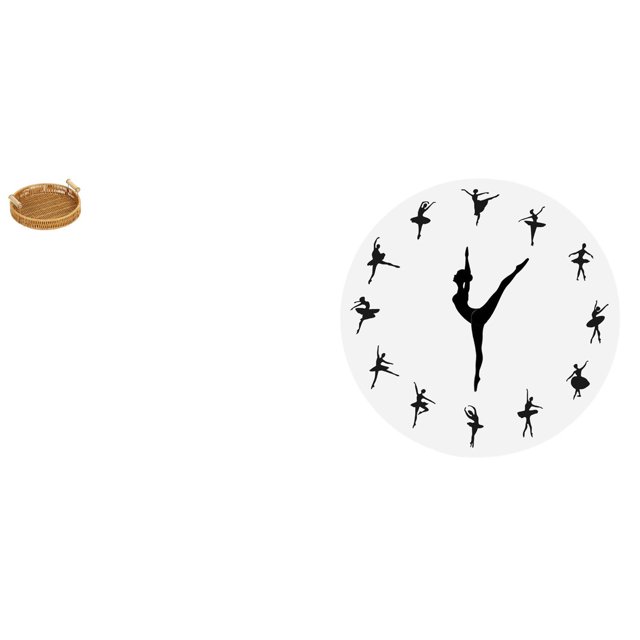 Cestas de almacenamiento,Cestas de almacenamiento de cocina tejidas con asas hechas a mano,Cestas de pan redondas Bandejas para servir Rectángulo,Reloj de pared,Reloj de pared con