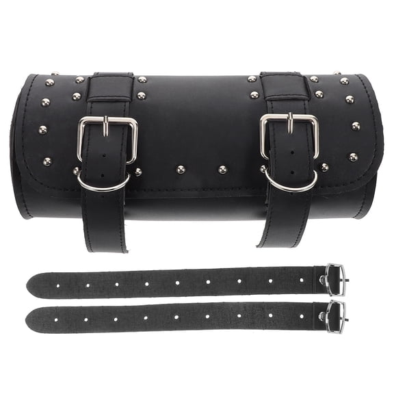 OFFIGAM Universal Black Motorcycle Saddlebags, Handlebar Tool Pouch, Rear Rack Storage Bag for Motorbike Travel Gear and Tools