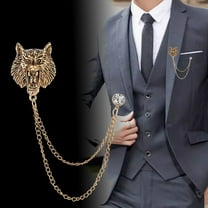 Vintage Men's Brooch, Leopard Head Animal Chain brooch,Suit Pin Badge Hanging Chains Collar Brooches,Husband Boyfriend Valentine's Day Anniversary Birthday Gift