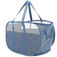 thumbnail image 1 of Collapsible Laundry Hamper with Handles for Storage Use Dark Blue Cationic Cloth 27.5x16x31.5 inches, 1 of 5