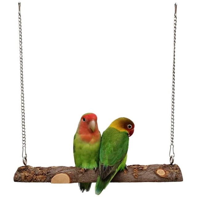 Columpio de pájaro de madera, columpio de loro, juguetes de pájaro de madera de manzana natural, columpios de pájaros para loros, periquitos