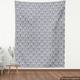 thumbnail image 3 of Geometric Sofa Upholstery Fabric by the Yard, Mediterranean Rhombus with Leaves and Oriental Moroccan Effects, Decorative Fabric for DIY and Home Accents, Indigo Charcoal Grey by Ambesonne, 3 of 4