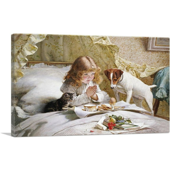 ARTCANVAS Suspense 1894 Canvas Art Print by Charles Burton Barber - Size: 26" x 18" (0.75" Deep)