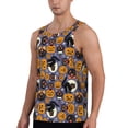thumbnail image 2 of KLL Spooky Cats And Halloween Pumpkins Print Men's Muscle Gym Workout Stringer Tank Tops Bodybuilding Fitness T-Shirts Tank Tops Men-X-Large, 2 of 7