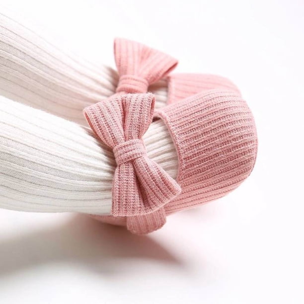 Puntoco Sandalias De Verano Para Bebés,(6-12 Meses) Verano Nuevo Bebé Lindo Arco De Punto Zapatos De Tela De Lana Zapatos Antideslizantes Para Bebés Zapatos Para Bebés Rosa 12