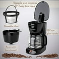 thumbnail image 5 of Mixpresso 12 Cup Coffee Pot, Auto-Off & Reusable Filter, Large Drip Coffee Maker 12 Cup Borosilicate Glass Carafe, Anti-Drip Coffee Machine Water Level Window, Black Electric Coffee Maker, 5 of 8