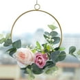 thumbnail image 3 of ZheElen Versatile Metal Ring Hoop Wreath Garland With Artificial Roses Indoor Or Outdoor Y892round 1Set, 3 of 6