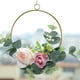 thumbnail image 2 of Wosthever Guirnalda de aro de anillo de metal con flores de rosas artificiales, amplia aplicación en cualquier entorno Decoración Y892redondo, 2 of 6