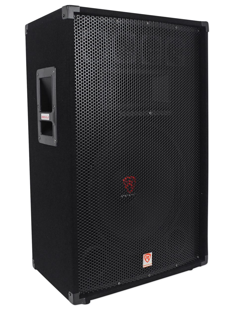 (2) Rockville RSG15.4 15 3-Way 1500 Watt 4-Ohm Passive DJ/Pro Audio PA Speakers