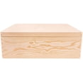 thumbnail image 3 of Caja de almacenamiento de madera para decorar | 40 x 30 x 14 cm (+/- 1 cm) | con tapa | Natural sin pintar | Caja de herramientas/Cofre/Bandeja | Sin tratar ni lijar, 3 of 6