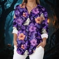 thumbnail image 2 of Godom Womens Halloween Shirt Cute Ghosts Print Button Down Shirts Long Sleeve Loose Fit Blouses Tops, 2 of 5