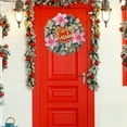 thumbnail image 3 of Pink Christmas Wreath for Front Door - Artificial Floral Christmas Wreath with Berry Balls for Indoor Outdoor Xmas Holiday Party Decorations, 3 of 6