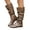 Brown, variant on Women's Mid Calf Slouchy Flat Boots Comfortable Low Heel Wide Width Knee High Leather Riding Dress Booties