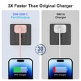 thumbnail image 3 of iPhone Charger, 25W PD Fast Charger Block with 6ft Fast Charging Cables Compatible with iPhone 14/13/12/11 Pink, 3 of 7