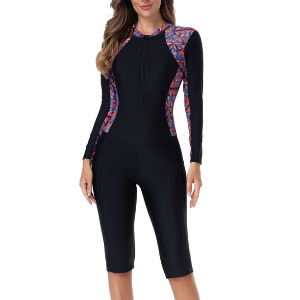 MKLEKYY Trajes De Baño Mujer Dos Piezas Women'S 2025 New Spring And Summer Sunscreen Swimsuit With Integrated Zipper Sunscreen Surfing Swimsuit 442