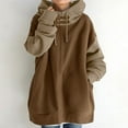 thumbnail image 2 of Women‘s Colorblock Loose Fit Hooded Zipper Long Sleeve Sweatshirt, 2 of 5