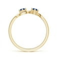 thumbnail image 2 of ANGARA Natural Round Two Stone Twist Blue Sapphire Ring in 14K Yellow Gold for Women (Size-3.2mm) | September Birthstone, Birthday, Anniversary, Jewelry Gift for Women | Natural Blue Sapphire Ring, 2 of 7