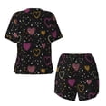 thumbnail image 6 of "Wukai Heart and Stars Women's Pajama Set - Short-Sleeve Top and Shorts with Elastic Waistband and Pockets for Loungewear, Yoga, and Casual Wear-X-Large, 6 of 8