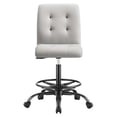thumbnail image 3 of Modway Prim Metal and Vegan Leather Armless Drafting Chair in Black/Light Gray, 3 of 7