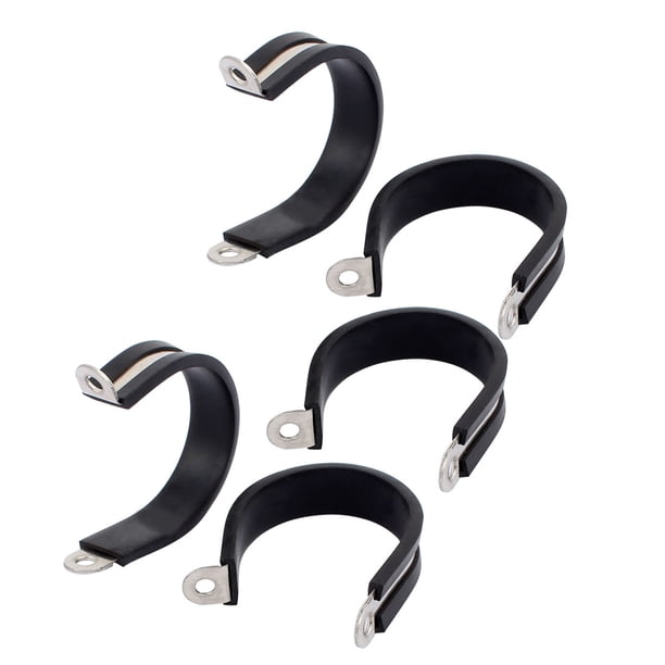 5Pcs 45mm Diámetro Clips de Manguera de Acero Inoxidable en Forma de R con Alineación de Goma