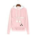 thumbnail image 2 of DeHolifer Oversized Sweatshirts for Women Pet Dog Cat Holder Carrier Hoodies Cotton Casual Trendy Pouch Large Pocket Baggy Outdoor Pullover Sweatshirts Pink L, 2 of 4