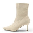 thumbnail image 4 of DREAM PAIRS Women's Ankle Booties Sexy Pointed Toe Stiletto Mid Heel Knit Sock Boots Shoes, 4 of 6