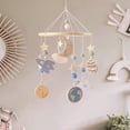 thumbnail image 2 of Mobile for Crib Wood Pendant 360 Degree Rotating Space Pattern Crib Mobile Calming Visual Stimulation Travel Sleep, 2 of 5