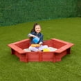 Sportspower 4.9’ x 4.2’ Hexagon Sandbox with Cover and Ground Liner
