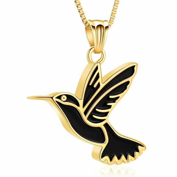 Hummingbird Cremation Jewelry Keepsake Stainless Steel Human Pet Urn Necklace for Ashes for Women Men Memorial Pendant