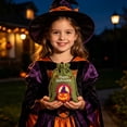 thumbnail image 6 of AZXY Halloween Drawstring Gift Bags Texture Pumpkin Print Candy Treat Pouches, Reusable Portable Multipurpose Goodie Sacks for Halloween Party Favors & Holiday Decor Storage, 6 of 7