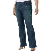 Women's Plus Turquoise Beaded Jean