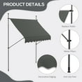 thumbnail image 6 of Outsunny 8' x 4' Retractable Awning, Non-Screw, Dark Gray, 6 of 9