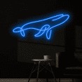 thumbnail image 2 of C-craft Abstract Line Blue Whale Neon Sign Wall Art Minimalist Decor Bedroom Wall Decor House Decor, 2 of 5