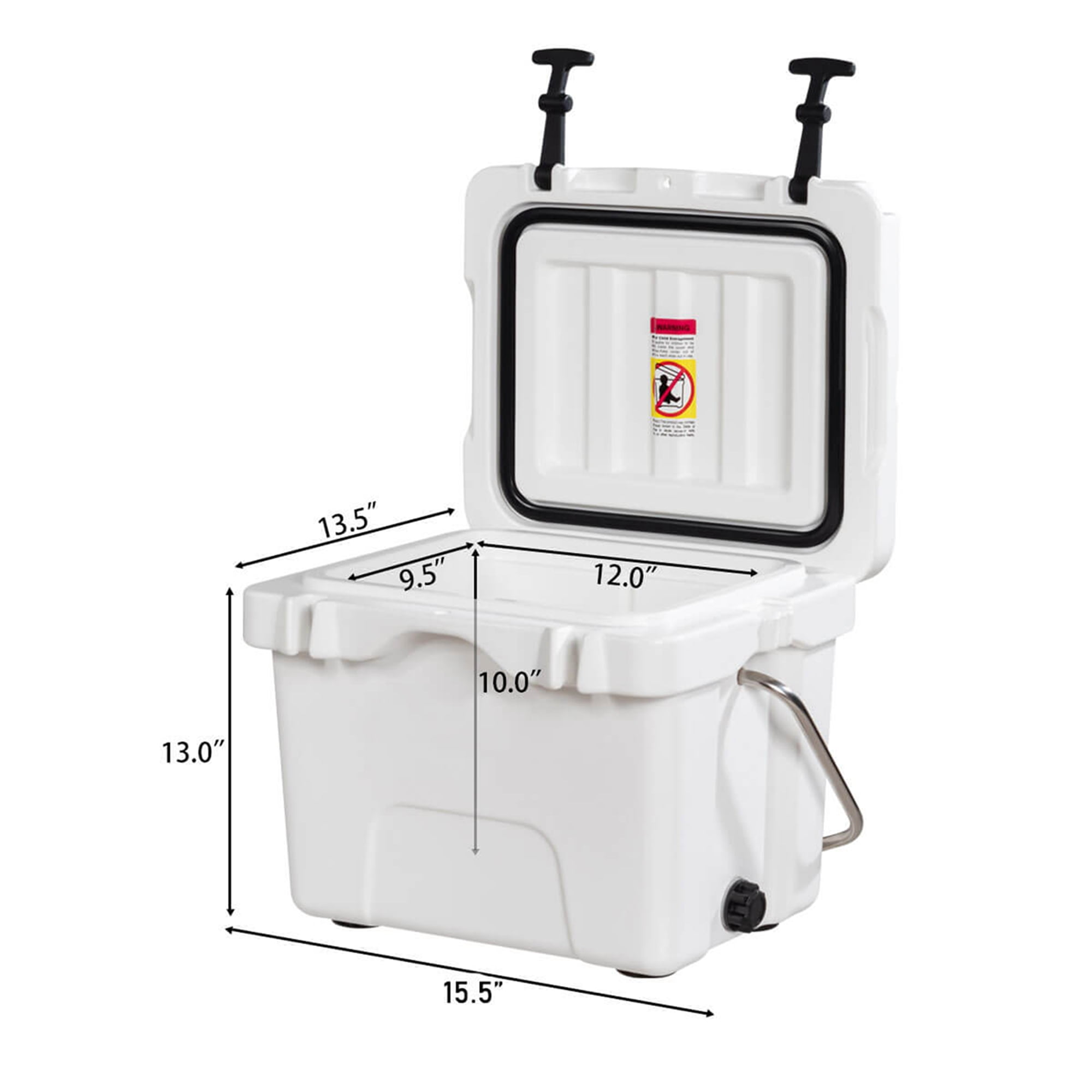 Costway 16 Quart Ice Chest Cooler, Leak-Proof, 24 Cans, White